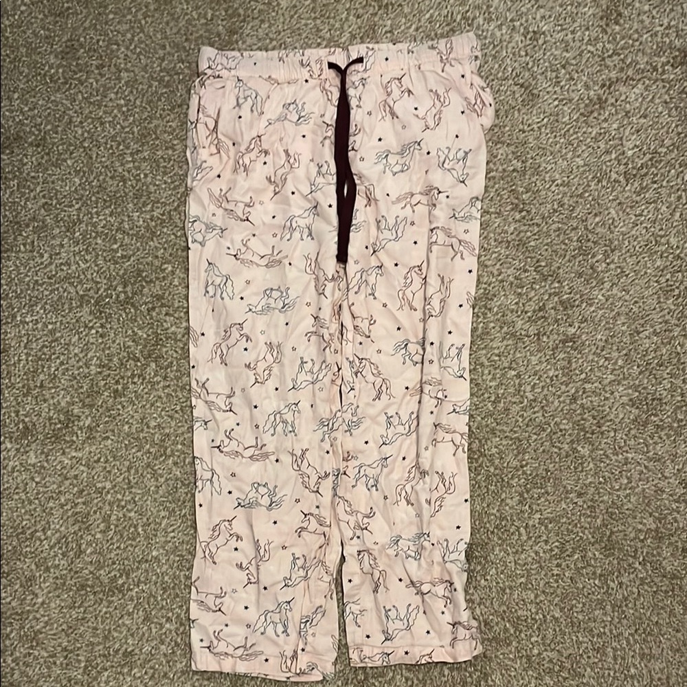Pink Pajama Pants with Unicorn Print